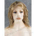 Honey blonde human hair full lace wigs in stock short wave